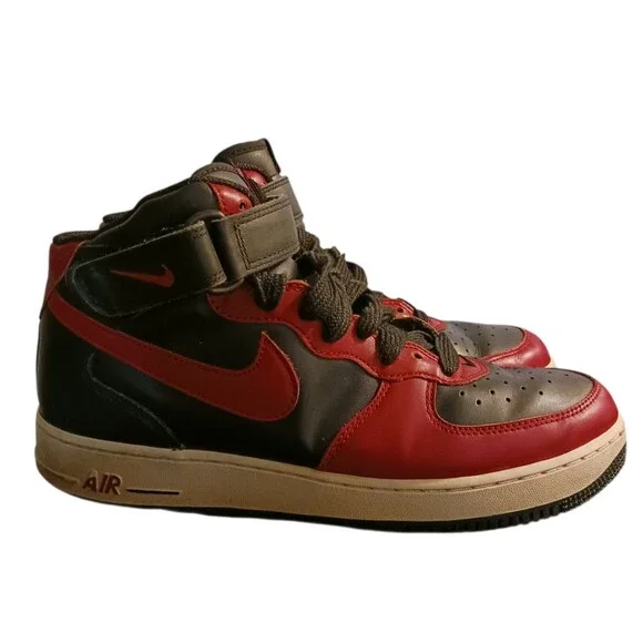 Air Force 1 (Nike)-(Mid)-(Red/Black)-(Pre-owned)-(Worn Condition)-(Size:11)-$35 - Picture 1 of 6